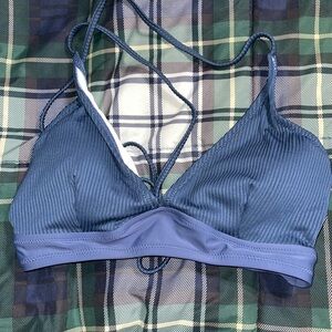 NWOT L blue bikini top
